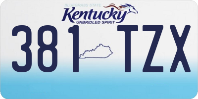 KY license plate 381TZX
