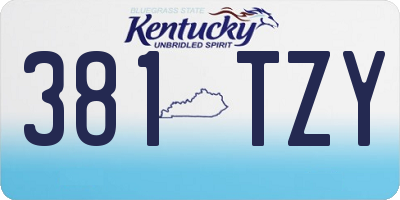 KY license plate 381TZY