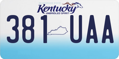 KY license plate 381UAA