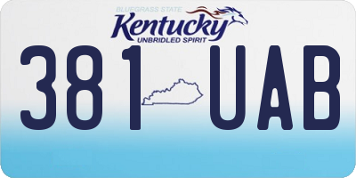 KY license plate 381UAB