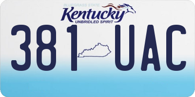 KY license plate 381UAC