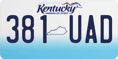 KY license plate 381UAD