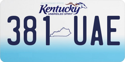 KY license plate 381UAE