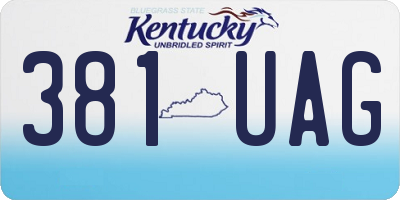 KY license plate 381UAG