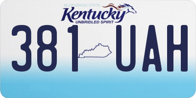 KY license plate 381UAH