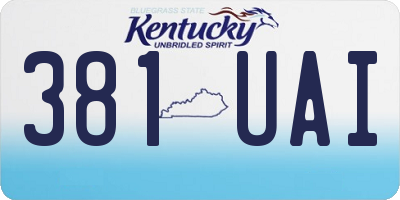 KY license plate 381UAI
