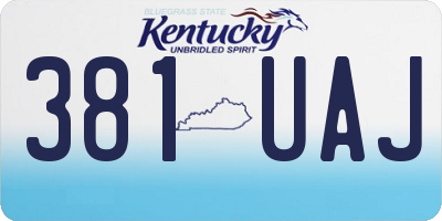 KY license plate 381UAJ