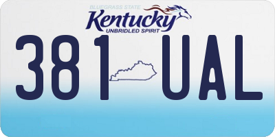 KY license plate 381UAL