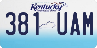 KY license plate 381UAM