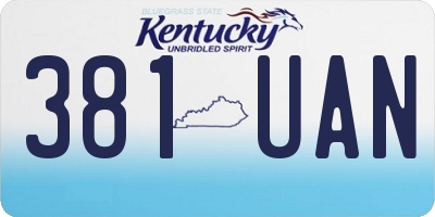 KY license plate 381UAN