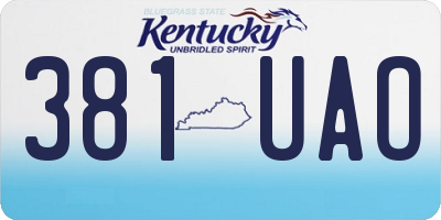 KY license plate 381UAO