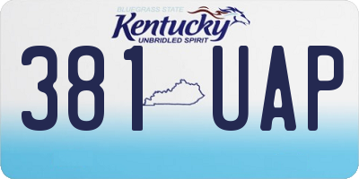 KY license plate 381UAP