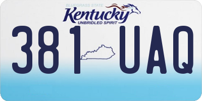 KY license plate 381UAQ