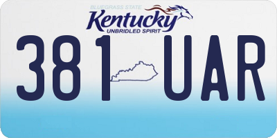 KY license plate 381UAR