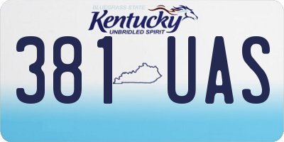 KY license plate 381UAS