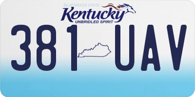 KY license plate 381UAV