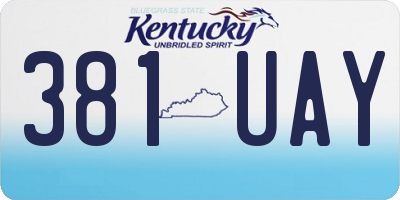 KY license plate 381UAY