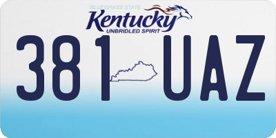 KY license plate 381UAZ