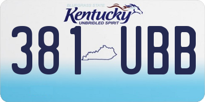 KY license plate 381UBB