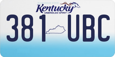 KY license plate 381UBC