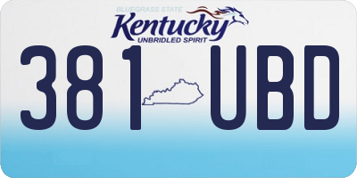 KY license plate 381UBD