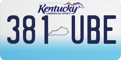 KY license plate 381UBE