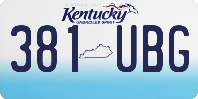 KY license plate 381UBG