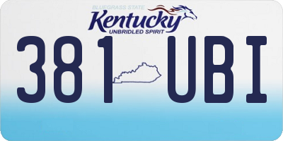 KY license plate 381UBI