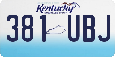 KY license plate 381UBJ