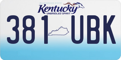 KY license plate 381UBK