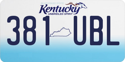 KY license plate 381UBL