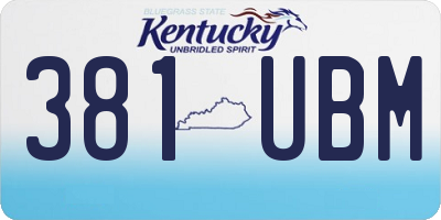 KY license plate 381UBM