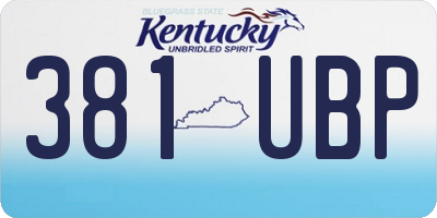 KY license plate 381UBP