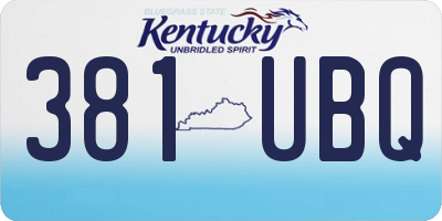 KY license plate 381UBQ