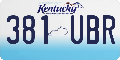 KY license plate 381UBR