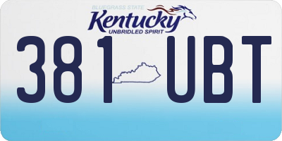 KY license plate 381UBT