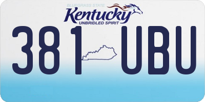 KY license plate 381UBU