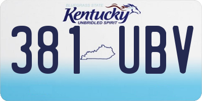 KY license plate 381UBV