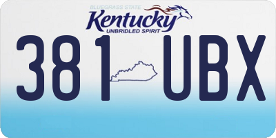 KY license plate 381UBX