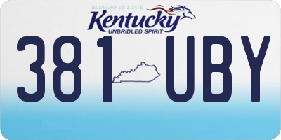 KY license plate 381UBY