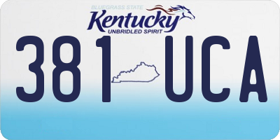 KY license plate 381UCA