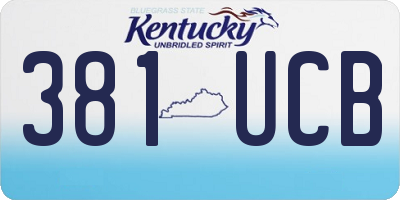 KY license plate 381UCB