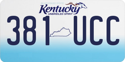 KY license plate 381UCC