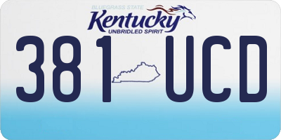 KY license plate 381UCD