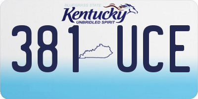 KY license plate 381UCE
