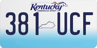 KY license plate 381UCF