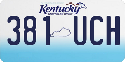 KY license plate 381UCH