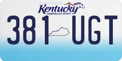 KY license plate 381UGT