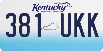 KY license plate 381UKK