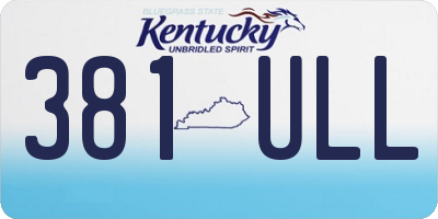 KY license plate 381ULL